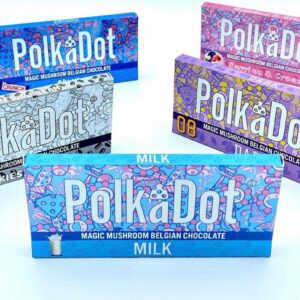 Polka dot mushroom chocolate available in stock at cheap prices, buy polkadot chocolate bar at mushroomonlineshop.